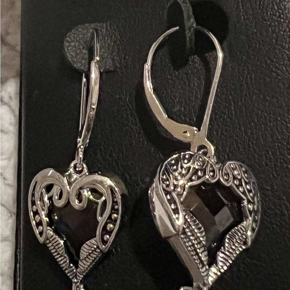 Rare Vintage Harley-Davidson Red Wing Heart Earrings